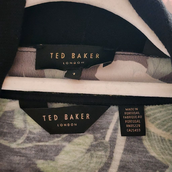TED BAKER 2-Piece Black Floral Tee & Cardigan S - Picture 5 of 6